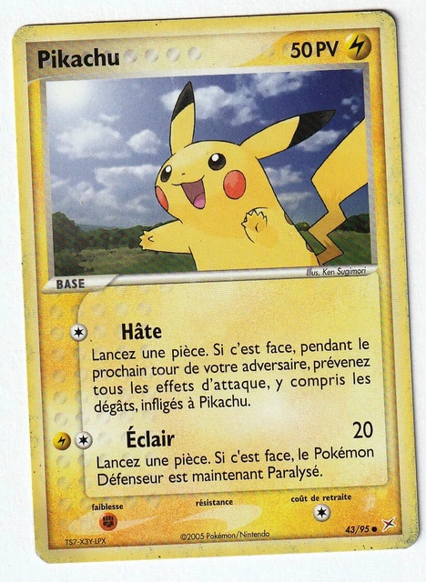 CARTE POKEMON PIKACHU 43/95. EX Team Magma VS Team Aqua. FRANCE
