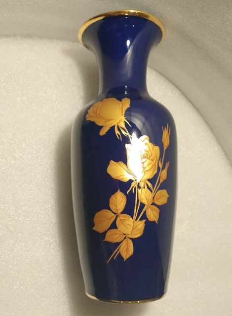 Royal Porzellan Bavaria Kpm Handarbeit Vase Weiß VASE KPM ROYAL Porzellan Bavaria, Echt Cobalt, Höhe ca. 27 cm