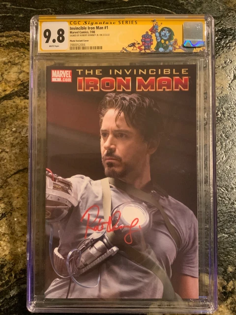 Invincible Iron Man #1 CGC 9.8 Signed by Robert Downey Jr. - Photo variant
