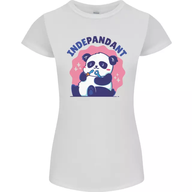 T-shirt donna Indepandant divertente indipendente panda orso piccolo taglio