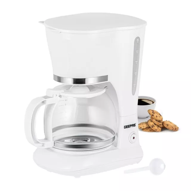1.5L Filter Coffee Machine 800W Coffee Maker for Instant Espresso Coffee White