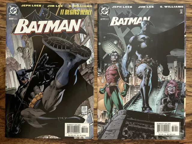 Batman #608 619 Lot Part 1 1st Hush 1st In Costume App DC JIM LEE 2002 2003