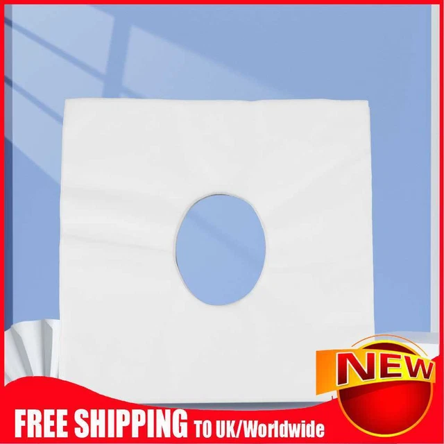 100pz Cuscinetto Viso Monouso Multicolore per Tavolini/Sedie da Massaggio (Quadrato Bianco O)