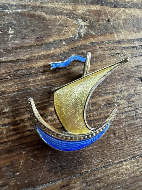 Broche Vintage Sultan Plaqué Or émaillée - Signée IG Pour Irina Goudkova - Occasion