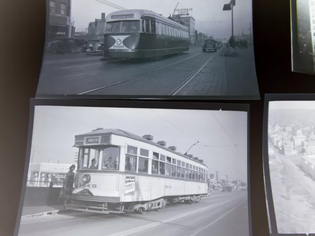 5 Original 1940s Gratiot Avenue - Chicago or Detroit Trolley Photo Negatives