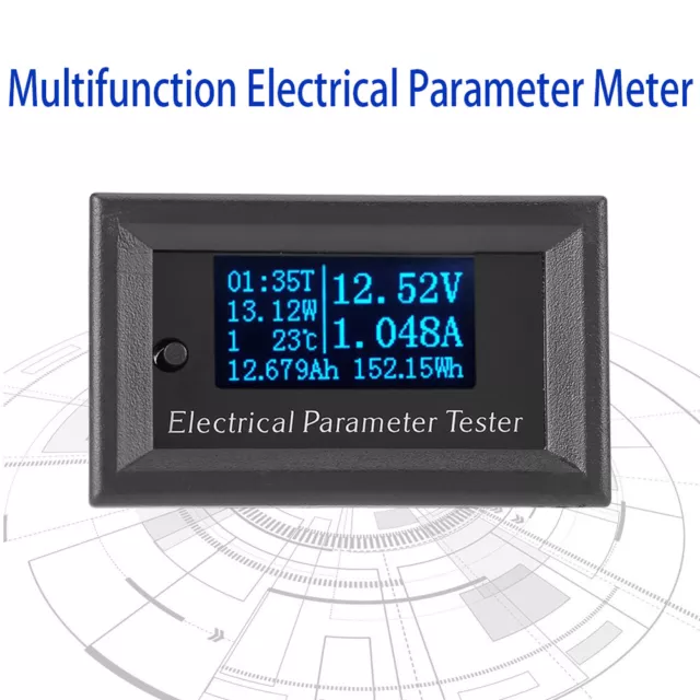 Tester misuratore parametri elettrici multifunzione 33/100 V 3/10 A OLED 7in1 nuovo