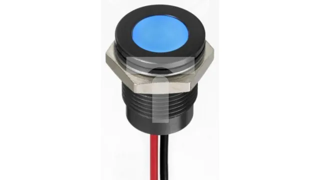 Kontrollleuchte für Schalttafeleinbau 12 VDC Blau 14 mm LED-Anschlüsse  /T1DE