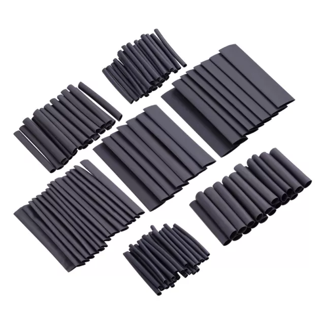 127pc Black Glue Weatherproof Heat Shrink Sleeving Tubing Tube Assortment Kit m