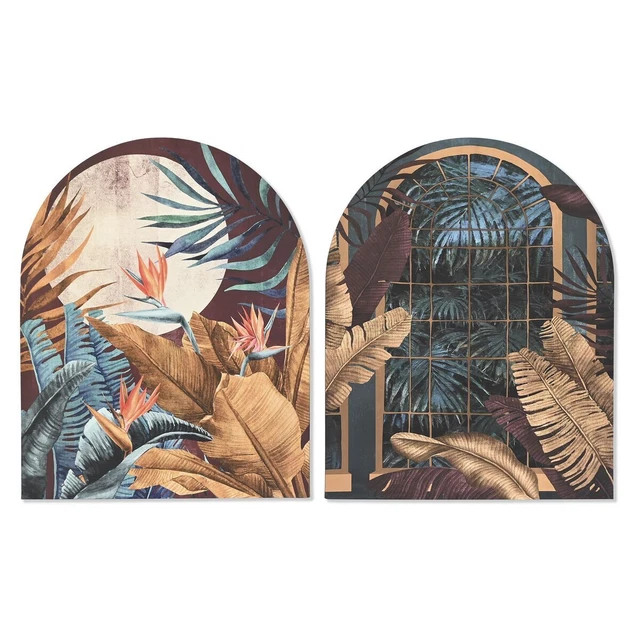 Cadre DKD Home Decor Tropical Fleurs, plantes et arbres [80 x 4,5 x 100 cm] [