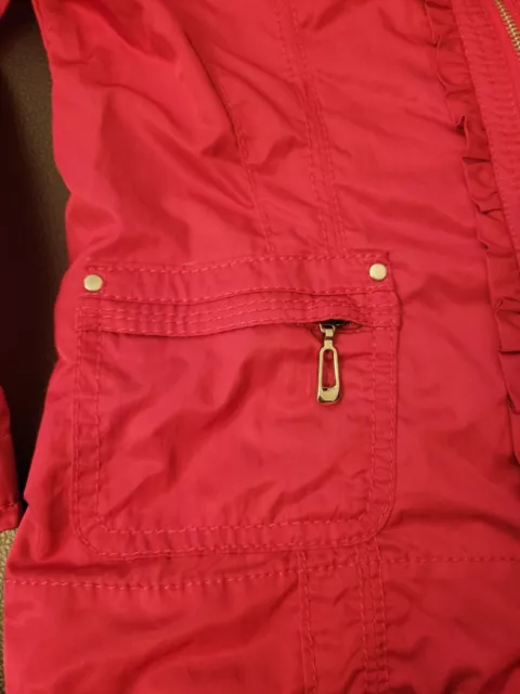 White House / Black Market Co.Hot Pink Color Junior Trench , Exsellent Condition 2