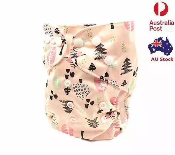New Modern Cloth Nappy Adjustable Reusable FREE Insert MCN Nappies Nappy (D235)