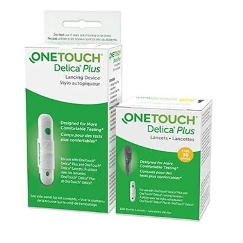 Dispositivo de lanzamiento Onetouch Delica Plus con 25 lancetas gratis más lanceta estéril