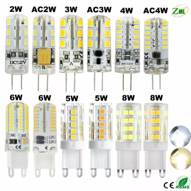 G9 G4 LED Halogen Bulb 2W 3W 4W 5W 6W 8W Capsule Light Replace  Lamp 12V / 220V