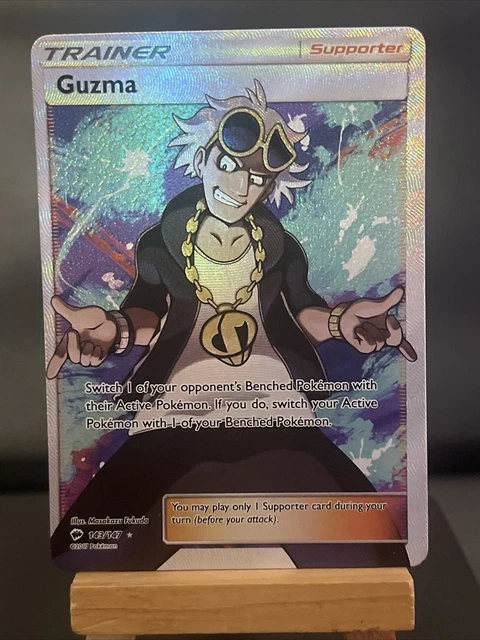 Pokemon Card Guzma 143/147 Full Art Trainer Burning Shadows Light Play