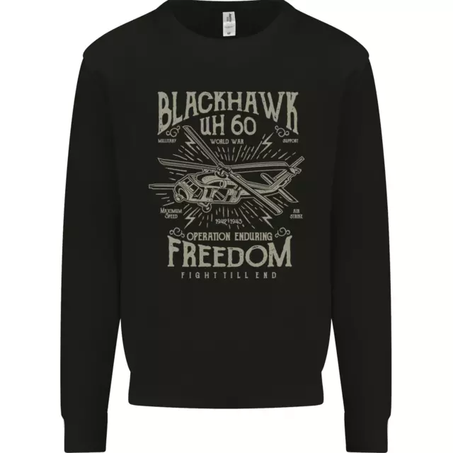 Blackhawk Uh60 Military Helicopter Army Kids Sweatshirt Jumper