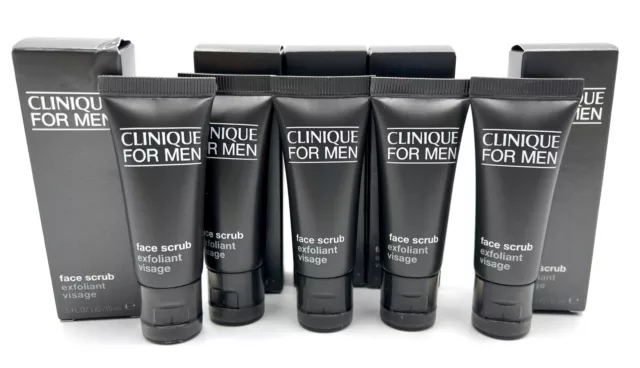 Lot of 5: Clinique for Men Face Scrub Exfoliant 15ml * 5=75ml / 2.5 oz Total