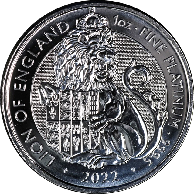 2022 Great Britain 1 oz Platinum Tudor Beasts - Lion of England - BU STOCK