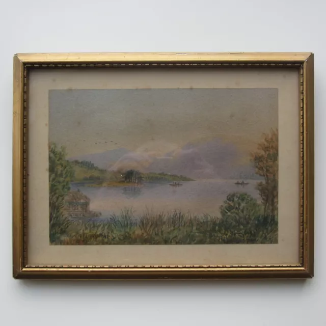 WT Longmire 1890 Original Watercolour Painting Grasmere Undersilverhow Loughrigg