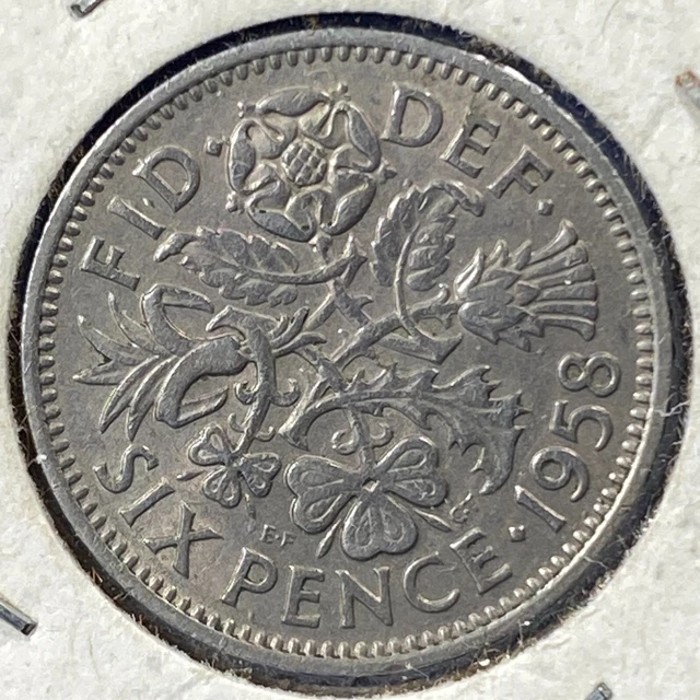 1958 Great Britain Six Pence, Elizabeth II, KM# 903 (70042)