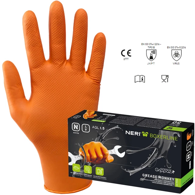 GUANTI IN NITRILE CHEF NERI SENZA POLVERE - Prodotti Pulizia Eco
