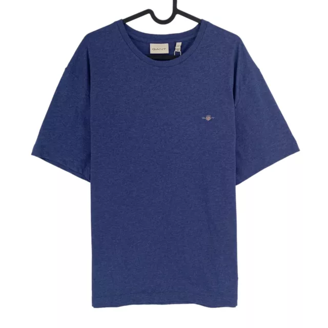 GANT Hommes Bleu Foncé Bouclier Ras Cou Manches Courtes T Shirt Taille XL