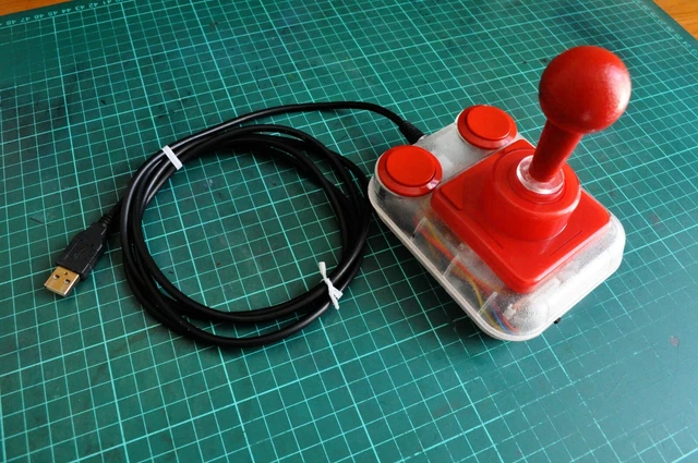 Joystick Competition Pro Extra USB - Design Rétro Borne D'arcade - Microswitch, 4 Boutons, Mode Tir Rapide - Compatible PC (Windows) Et Android