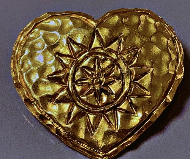 Broche Vintage Jacky De G Paris En Résine Dorée Avec Cristal - Bijou Couture Rétro