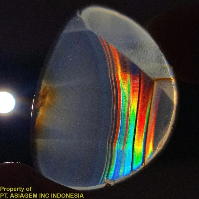15ct 'A' Grade Rainbow IRIS AGATE ~Multi-Color Fire~ 1-of-a-kind ~100% Natural