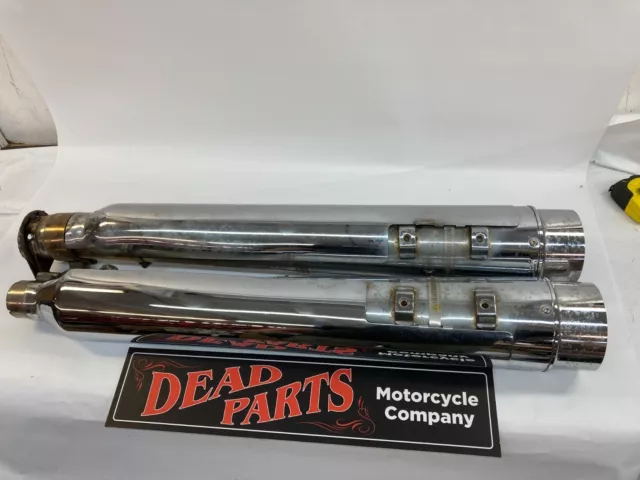 Harley chrome CFR style 17-up M8 touring exhaust mufflers FLHX FLTR look