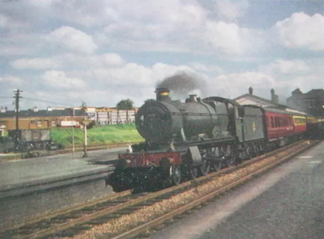 SPLENDID MOUNTED RAILWAY PRINT LAWTON HALL TRAIN PASSES TYSELEY BIRMINGHAM 1960s