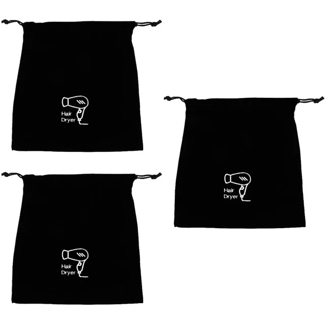 3 Pc Conteneur À Cordon Sèche-cheveux Sac Organisateur D'outils De Voyage Boîte