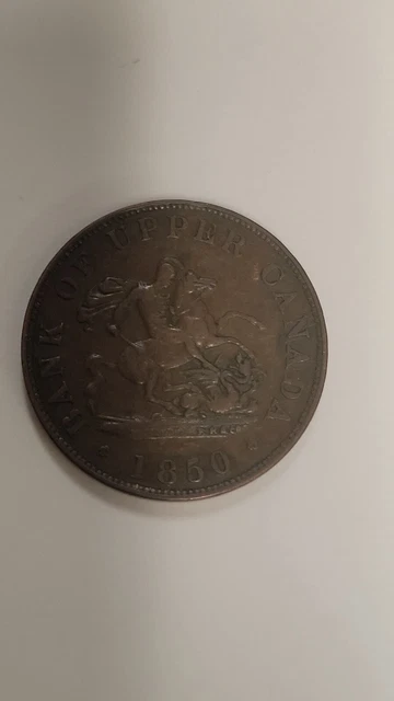 1850 Bank of Upper Canada One Half Penny Bank Token