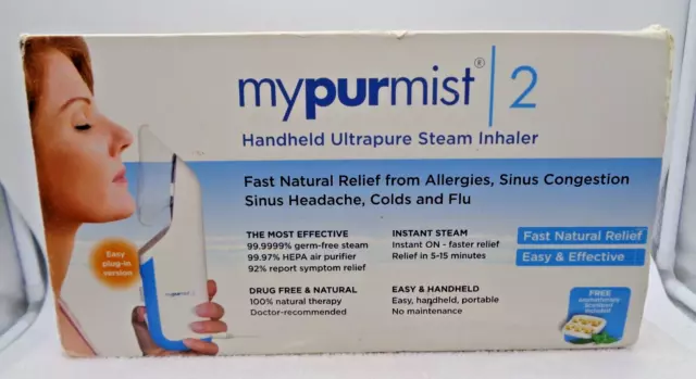 MyPurMist 2 Handheld Ultrapure Sinus Steam Inhaler Kit - MPM2