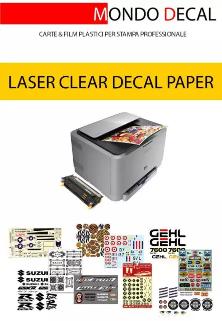 3 Fogli A4: Carta Trasparente Decalcomanie Laser, Waterslide Decal Paper