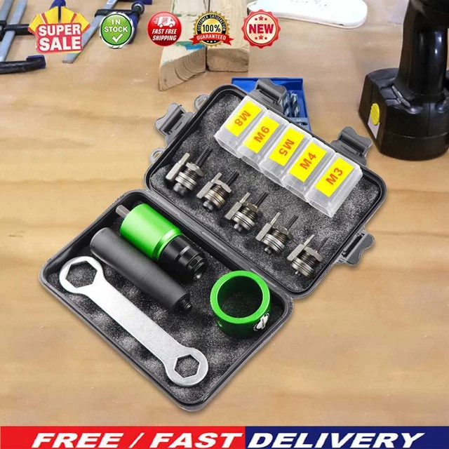 Electric Rivet Gun Self-Lock Rivet Drill Bit Adapter Hand Wrench Accessories