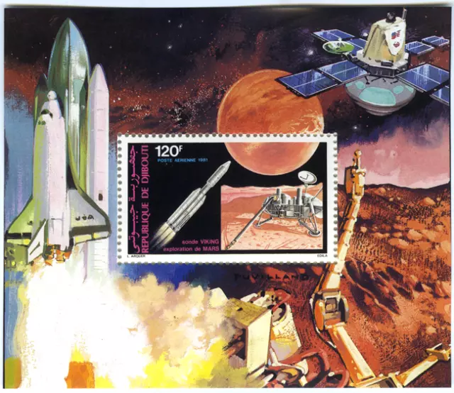Dschibuti 1981 "Mars-Sonde Viking" Weltraum, MiNr Block 34