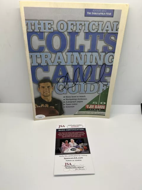 Andrew Luck Signed 2012 Rookie Training Camp Program Indianapolis Colts Auto JSA