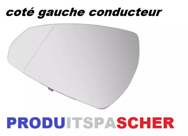 Glace de rétroviseur AUDI A3 S3 RS3 8V coté gauche conducteur miroir glace