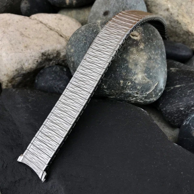 RARE EXTRA LONG Stainless Steel 1969 Speidel Valencia nos Vintage Watch