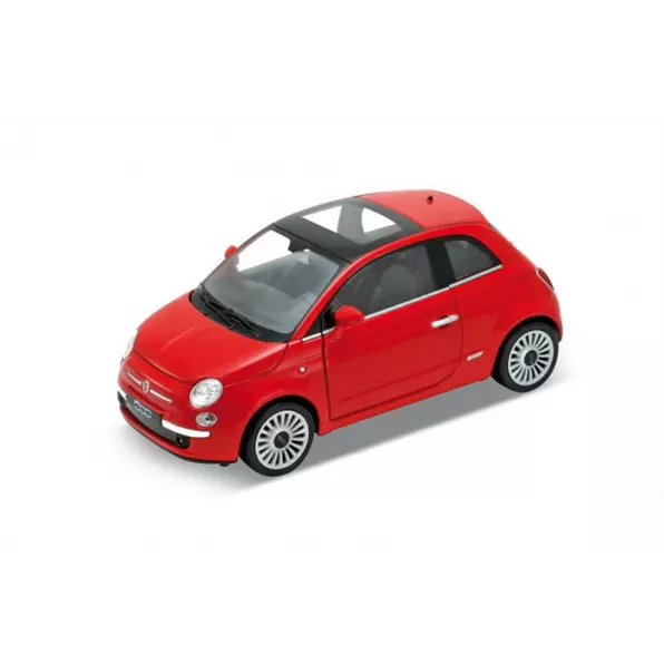 Welly 22514 Fiat 500 2007 Red 1:24 Scale Die Cast Model Opening Doors & Bonnet T