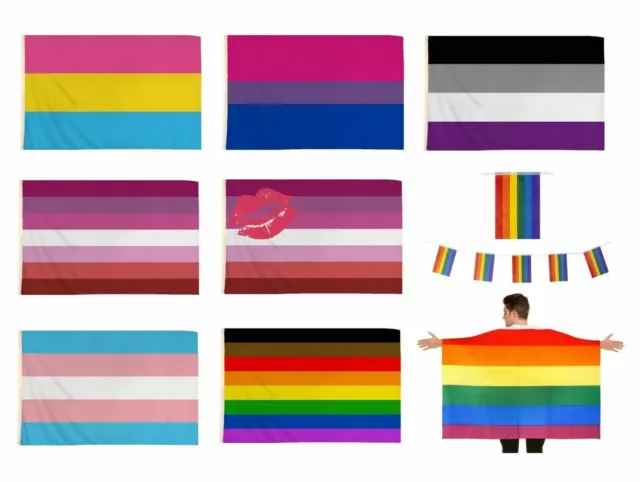 PRIDE FESTIVAL FLAGS LGBT Rainbow Diversity Lesbian Gay Parade 5ft x 3ft Flag UK