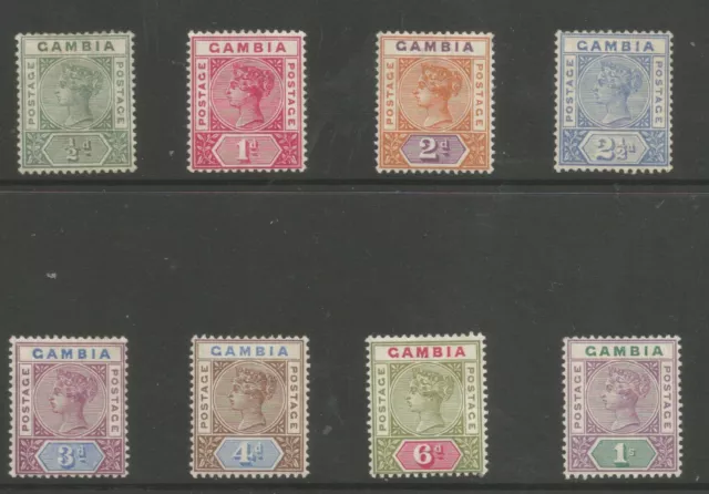 GAMBIA SG37-44 the 1898-1902 QV set of 8 very fresh looking mounted mint