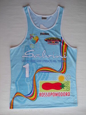 FOOTEX Canotta Beach Volley DRAGON Made in Italy Colore Nero/Turchese/Giallo 