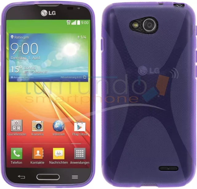 FUNDA de GEL TPU X-LINE MORADA para LG OPTIMUS L90 D405N en ESPAÑA case