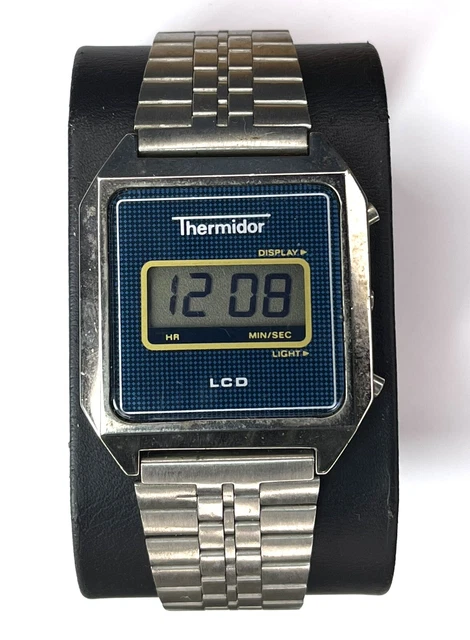 VINTAGE RELOJ THERMIDOR Lcd Digital Funciona Ancho De EUR