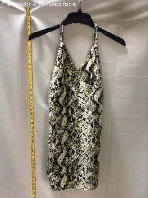 Kendall & Kylie Women Multicolor Snake Print Sleeveless V-Neck Mini Dress Size S