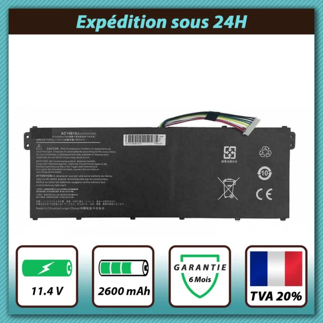 Batterie compatible pour ACER AC14B18J 11.4V 2600mAh