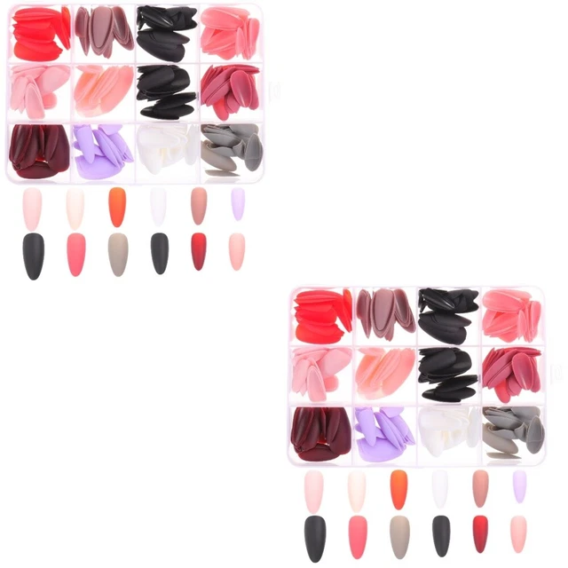 120 Stück Klare Acryl-Nagelspitzen – Mandelform, Mittlere Länge, 12 Größen – Für Nagelstudios & DIY