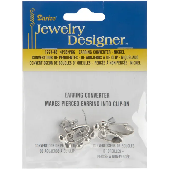 Convertidores de pendientes de diseñador de joyas Darice perforados para níquel enganchado