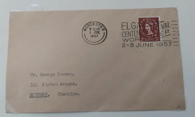 Stamps - Gb 'Elgar Centenary Festival Worcester' Postmark - 1957, Rare